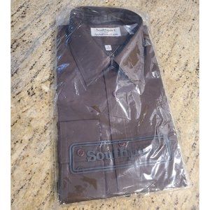 New! Vintage Anderson Little Southport Button Up Brown Shirt Size 16 34/35